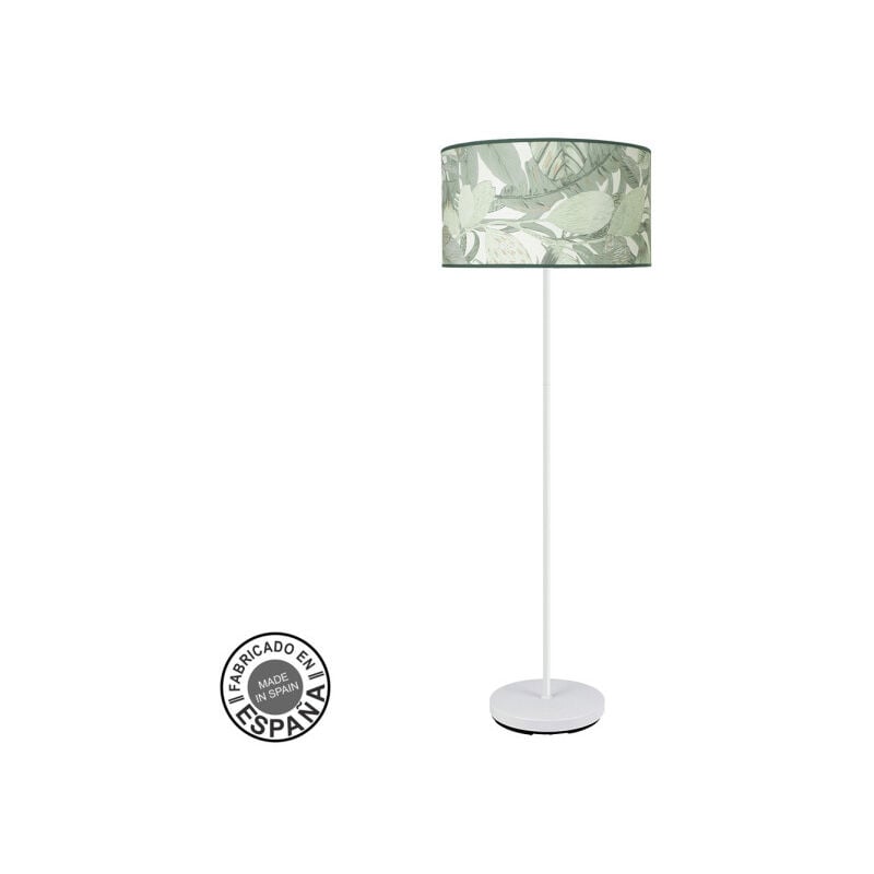 Lampadaire de lampadaire Moda 1xe27 Blanc/feuilles vertes - Fabrilamp