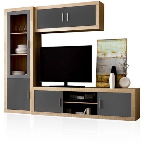 Salón Nuka V1 Cambria - Grafito (ancho) x 193,2cm (alto)