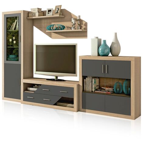 Salón Nuka V10 Cambria - Grafito (ancho) x 193,2cm (alto)