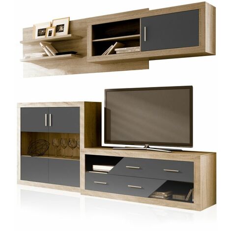 Salón Nuka V3 Cambria - Grafito (ancho) x 175cm (alto)
