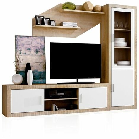 Mueble TV de acacia maciza con cajones 130 cm BOHEMIAN - Miliboo