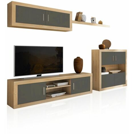 Salón Nuka V7 Cambria - Grafito (ancho) x 156cm (alto)