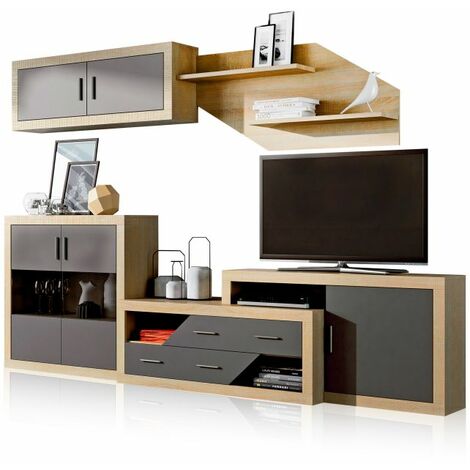 Salón Nuka V9 Cambria - Grafito (ancho) x 156cm (alto)