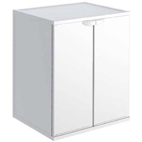 Salone – Meuble machine à laver en résine blanche 68,5x64,5x88 cm – Poignées de protection ABS – Design moderne et fonctionnel - 5x88h