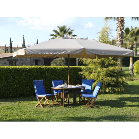 Salone – Parasol ilot en bois 300x400 cm – Parasol droit pour piscine – Structure en bois durable – Résistant aux intempéries
