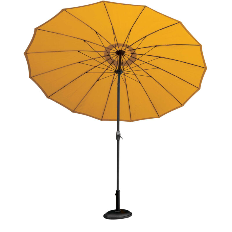 Parasol - - Effet parapluie composé de 16 baleines Jaune moutarde Diamètre : 2.70 m