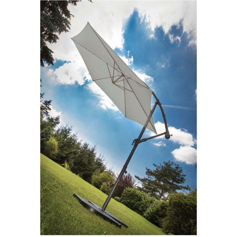 Superking - Parasol déporté Ø3m - Gris Perle