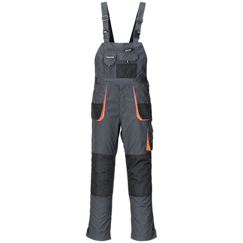 Terratrendjob - Pantalon pour hommes taille 50 gris foncé/noir/orange 65 % pes / 35 % coton