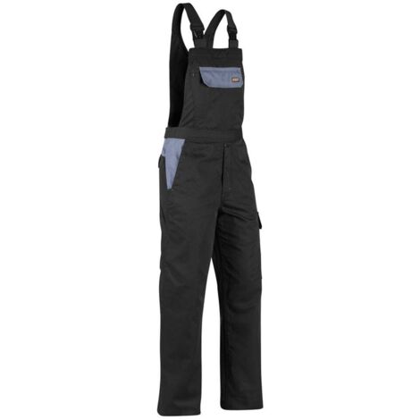 Salopette da lavoro con bretelle 2665 - Nero/Grigio chiaro 46