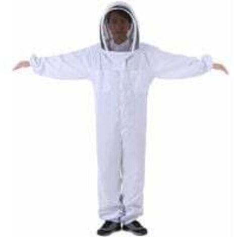 Salopette d'apiculture en coton naturel avec voile d'escrime-XL
