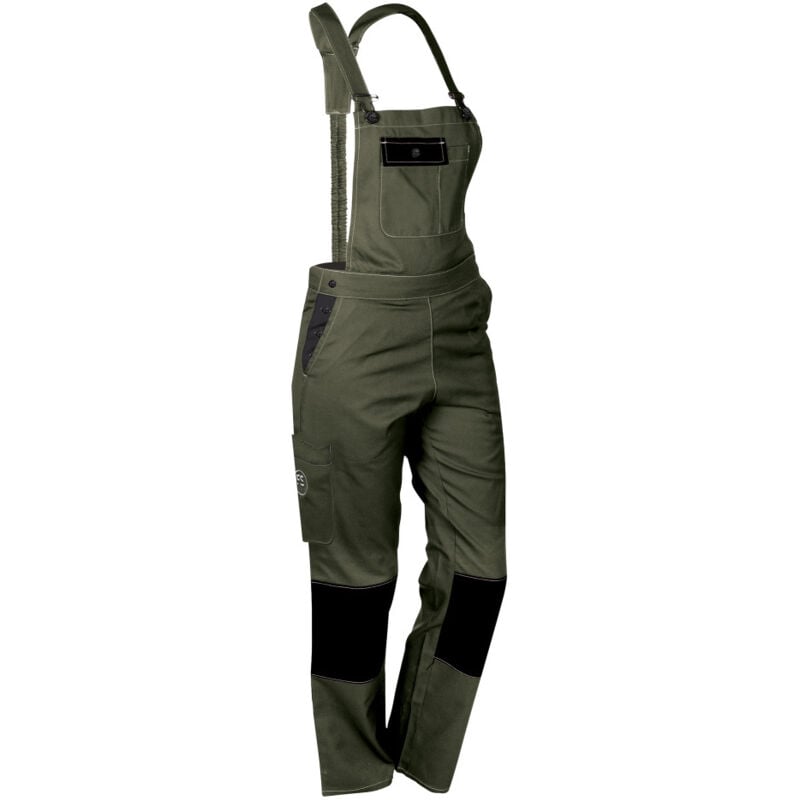 Salopette de Travail Femme Kaki - Fashion Sécurité - Résistante, Confortable et Tendance - Bricolage et Jardinage - 42