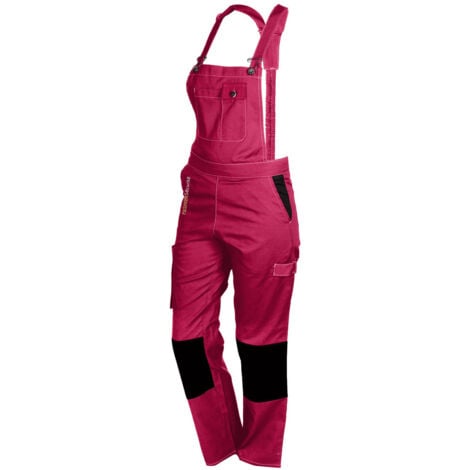 Salopette de Travail Femme Rose et Noir - Fashion Sécurité - Résistante, Confortable et Tendance - Bricolage et Jardinage - 38