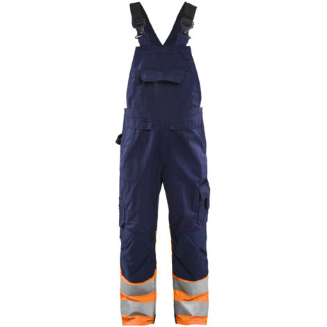 Salopette de travail haute visibilité 2662 - Marine/Orange fluo 50C