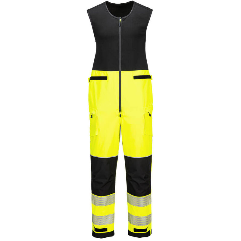 Salopette imperméable hv pw3 (3l) - taille l - jaune/noir Portwest