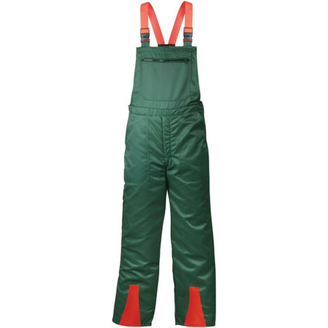 Salopette tronçonneuse FICHTE Taille 50 vert/orange FELDTMANN