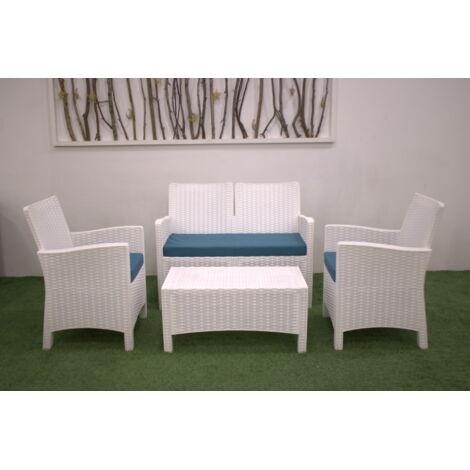 Salottino da giardino MOD. RATTAN Set 1 White