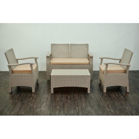 Salottino da giardino MOD. RATTAN SET 2 Ivory
