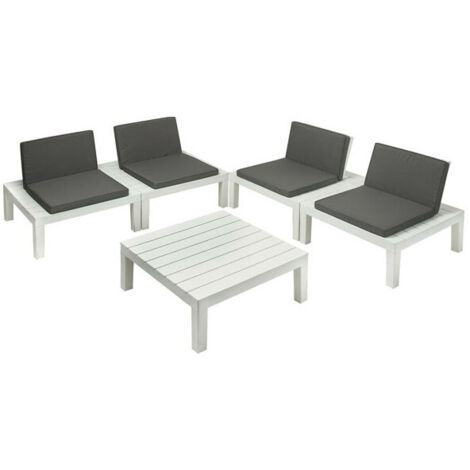 Salottino Set Api Bianco/Antracite Pz 4 Progarden