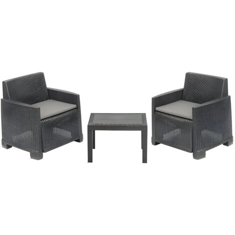SALOTTINO SET ORTA ANTRACITE        Pz 3 PROGARDEN