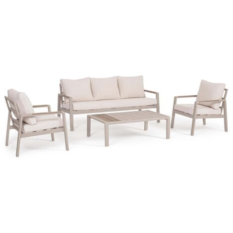Salotto con poltrone e tavolino "Elna" struttura in alluminio per veranda e giardino -Antracite