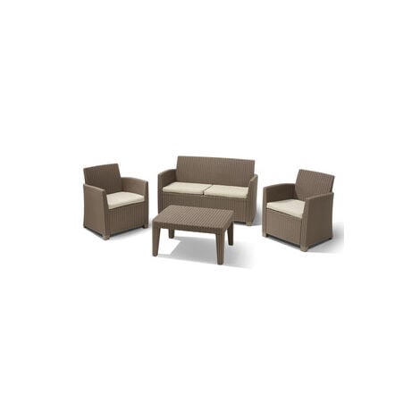 Made in Europe Color Sabbia PRIMATRONIC Set Divano e Due poltrone da Giardino Alabama Design Moderno
