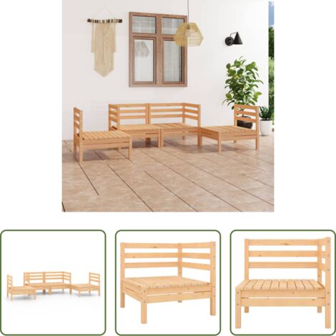 Salotto da giardino -  Set Divani da Giardino 4 pz in Legno Massello di Pino