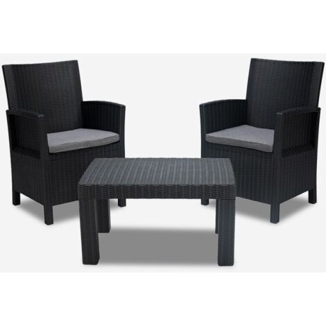 Salotto giardino esterno 2 poltrone cuscini tavolino Tropea Grand Soleil