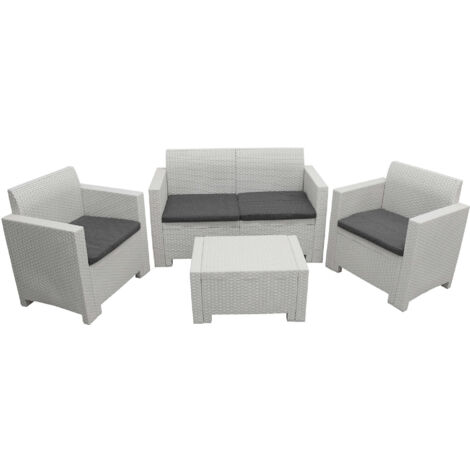 SALOTTO NEBRASKA A 2 POSTI IN WICKER BIANCO