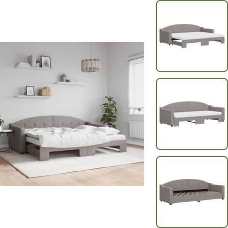 Salotto - vidaXL Divano Letto Estraibile con Materassi Tortora 80x200 cm Tessuto - Camera da letto