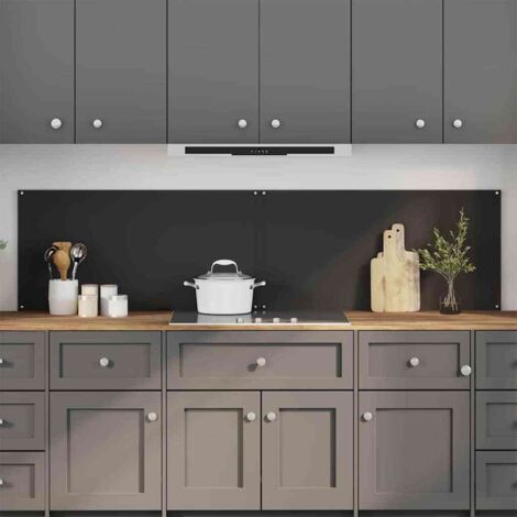 Salpicadero de cocina 2 pcs Negro 100 x 50 cm vidrio templado