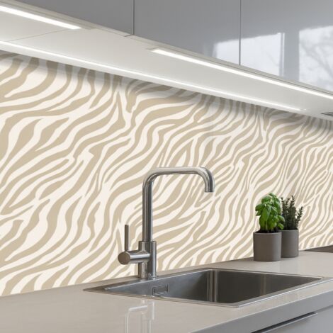 SALPICADEROS DE COCINA Cebra - Estampado - Beige 150x60