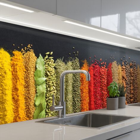 SALPICADEROS DE COCINA Especias - Hierbas - Empleo - Rainbow 200x80