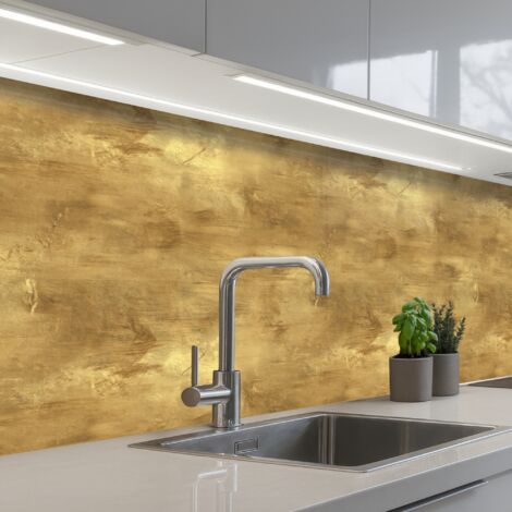 SALPICADEROS DE COCINA Industrial - Textura - Oro 150x60