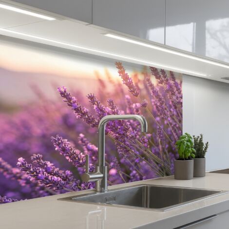 SALPICADEROS DE COCINA Lavanda - Violeta - Luz solar 80x60
