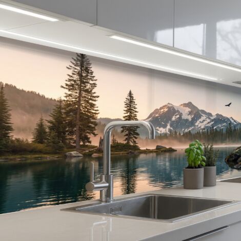 SALPICADEROS DE COCINA Montañas - Agua - Árboles 150x60