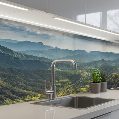 SALPICADEROS DE COCINA Paisaje - Valle - Verde 200x60
