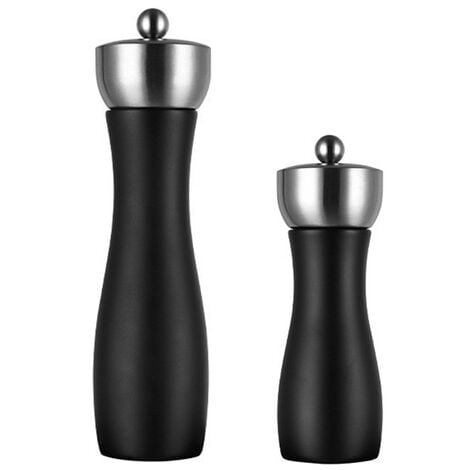 Click n' Spice Salt and Pepper Grinder Set, Spice Grinders, Salt and Pepper  Mill, Shaker, Thumb Press, Stainless Steel, 2 Pack