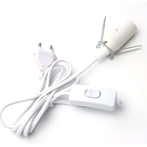 Salt lamp cable with switch - E14 - 1.8 m - Salt lamp socket, White