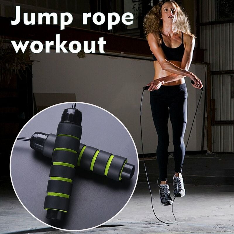 

Saltar la cuerda Cuerda rapida Saltar Espuma ajustable Mango antideslizante Cuerda para saltar Nueva Cuerda de velocidad de fitness para hombres y