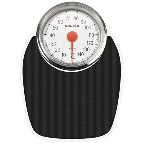 Salter 195 WHKR Bilancia pesapersone meccanica con ago, Doctor's Style, design retrò, con quadrante analogico di facile lettura, senza batteria, capacità 150 kg, pesa solo in kg, nero/bianco