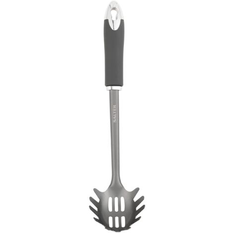 Salter BW11067EU7 Cosmos Spaghetti Spoon, Pasta & Spaghetti Server, Long Lasting Quality, Easy to Clean, Hanging Hook, Stainless Steel, Plastic