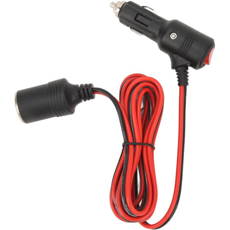Saluaqui Mehrzweck-Zigarettenanzünderadapter mit Schalter und 15-A-Sicherung  12-V-/24-V-Stecker/Buchse  Ideal für Kameras und Kfz-Geräte