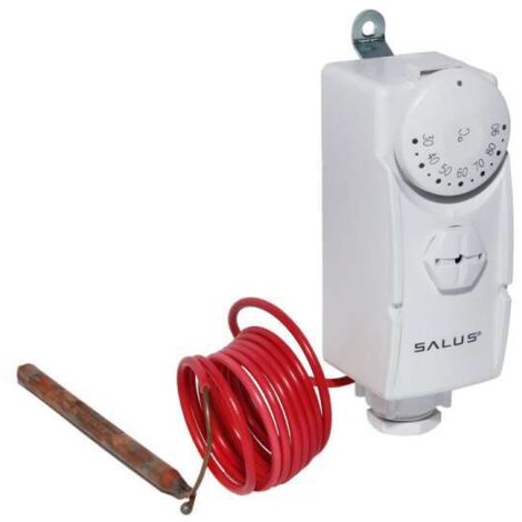 SALUS AT10 Rohranlegethermostat 230V m. Befestigungsöse u. 1m-Fernfühler 114104