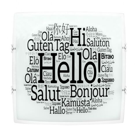 Salutation plafoniera 2xe27 white 30x30