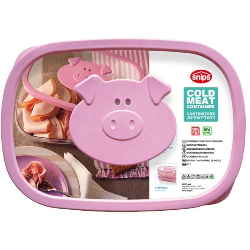 Snips Salva Affettati Contenitore Porta Affettati Contenitori Per Cibi 1,5 lt Colore Rosa Made In Italy Bpa Free