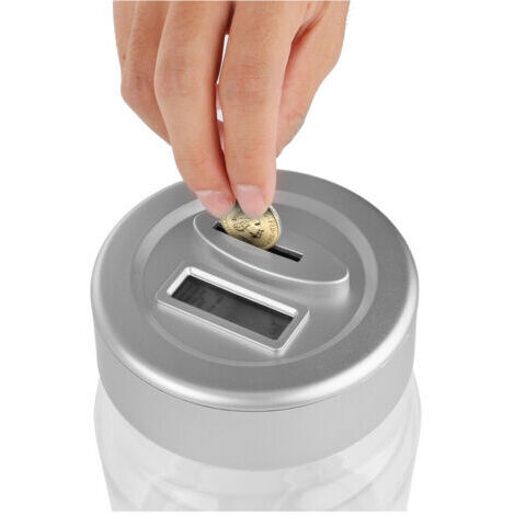 Salvadanaio Con Contamonete Automatico Forma Barattolo Display Lcd Money Box Lcd