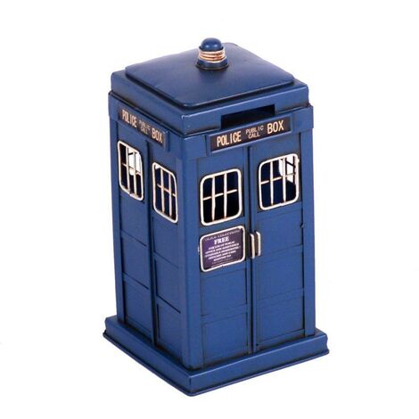 Salvadanaio metallo police box cm 12x12h23