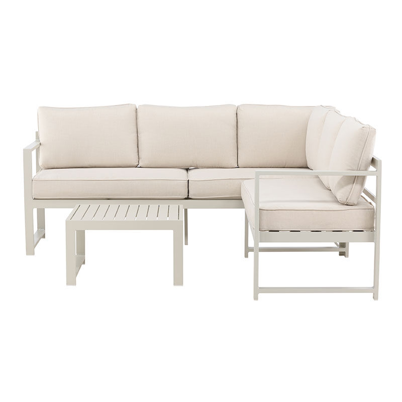 Ebuy24 Salvador 1 Ecksofa, 1 Couchtisch Beige.