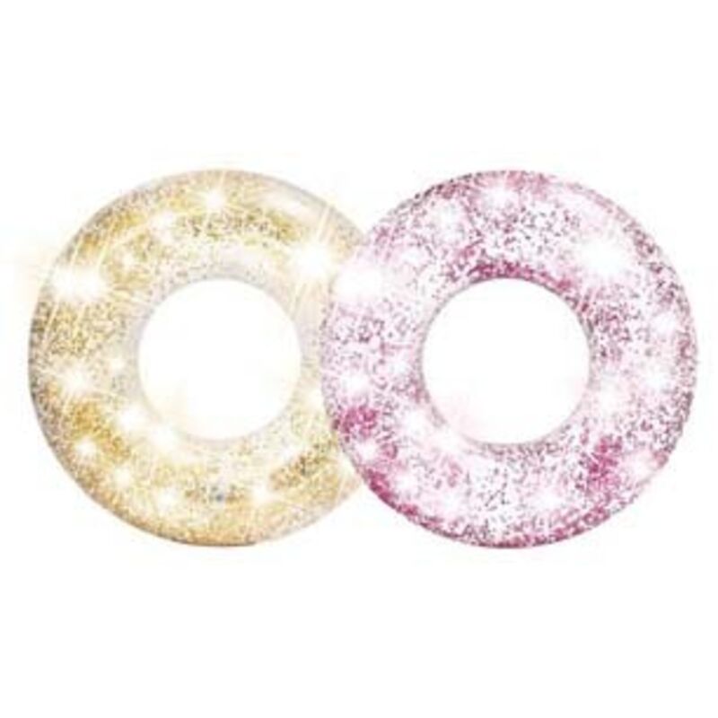 SALVAGENTE GONFIABILE CIAMBELLA GLITTER 2 COLORI ASSORTITI cm.119 peso kg.0,95 (56274) INTEX