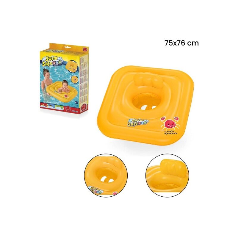 Trade Shop Traesio - Boya Salvavidas Hinchable Cuadrado Natacion Seguro Abc Paso A 76 X 76 Cm 32050